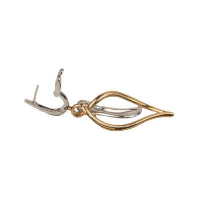 Luca Carati 18K White & Rose Gold Diamond Leaf Earrings