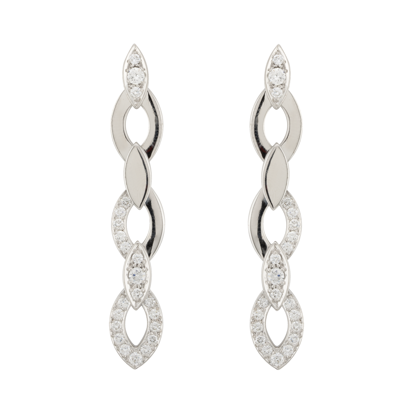 Cartier 18K White Gold "Diadea" Diamond Drop Earrings