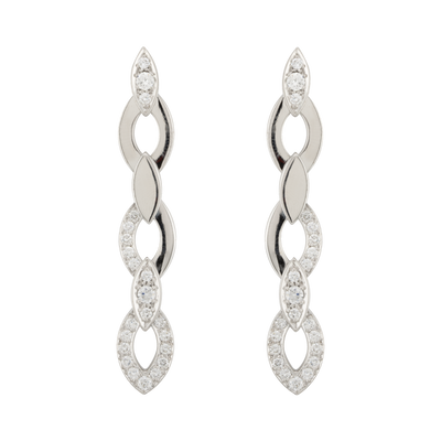 Cartier 18K White Gold "Diadea" Diamond Drop Earrings