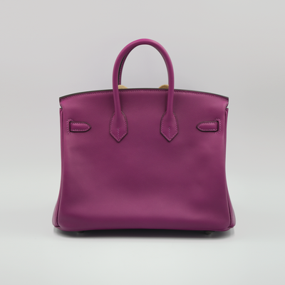 Hermes 2020 Birkin 25 Anemone Swift Retourne with Palladium Hardware