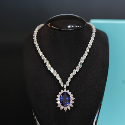 Tiffany & Co. Tanzanite and Diamond Platinum Necklace