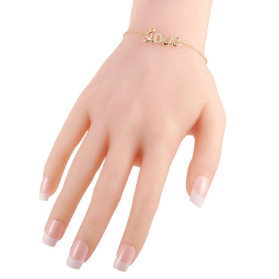 14K Yellow Gold 0.10ct Diamond Love Bracelet