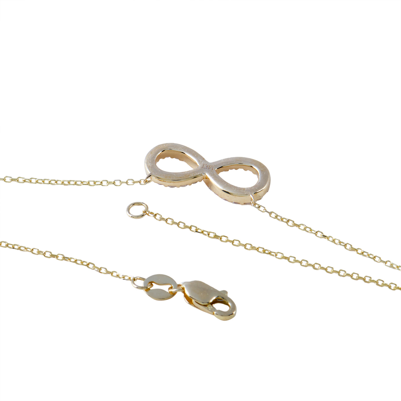 14K Yellow Gold 0.30ct Diamond Infinity Symbol Necklace