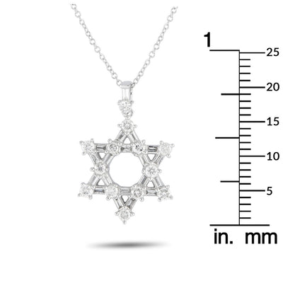 14K White Gold 0.57ct Diamond Star of David Necklace