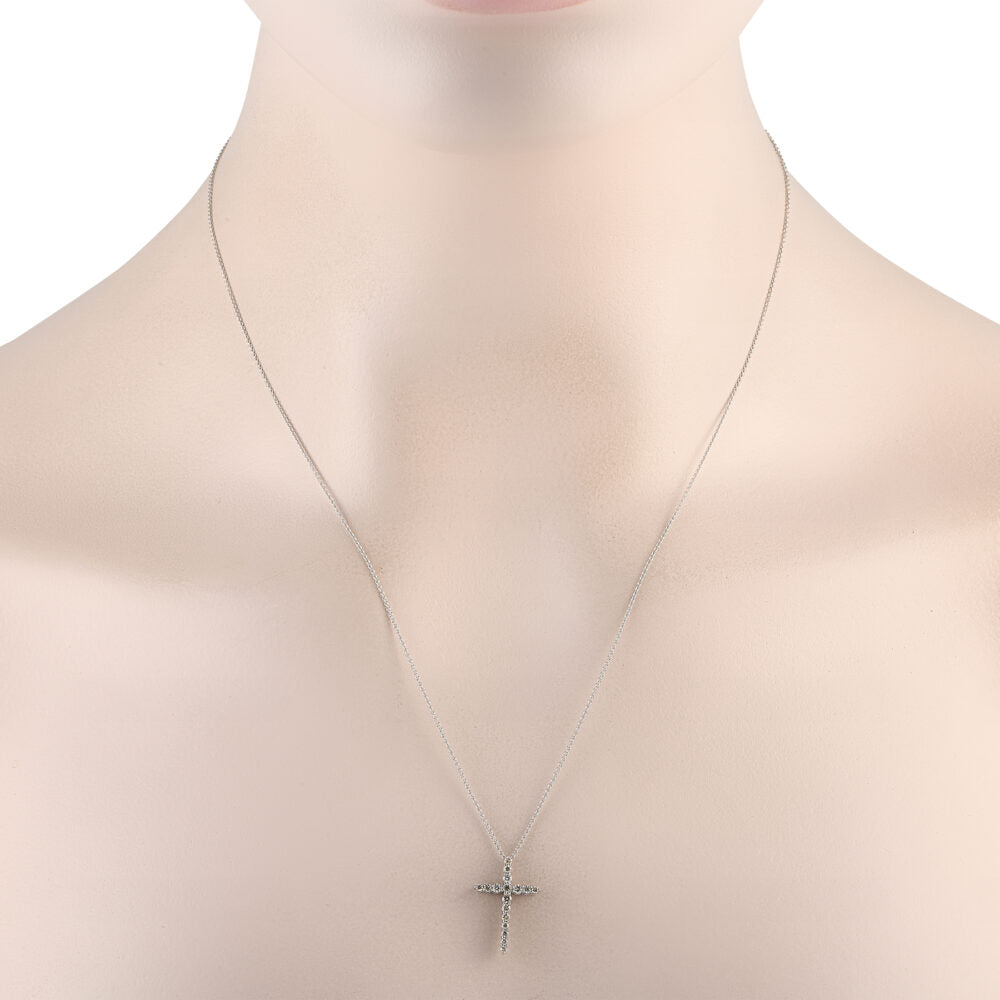 Platinum 0.25ct Diamond Everyday Cross Necklace