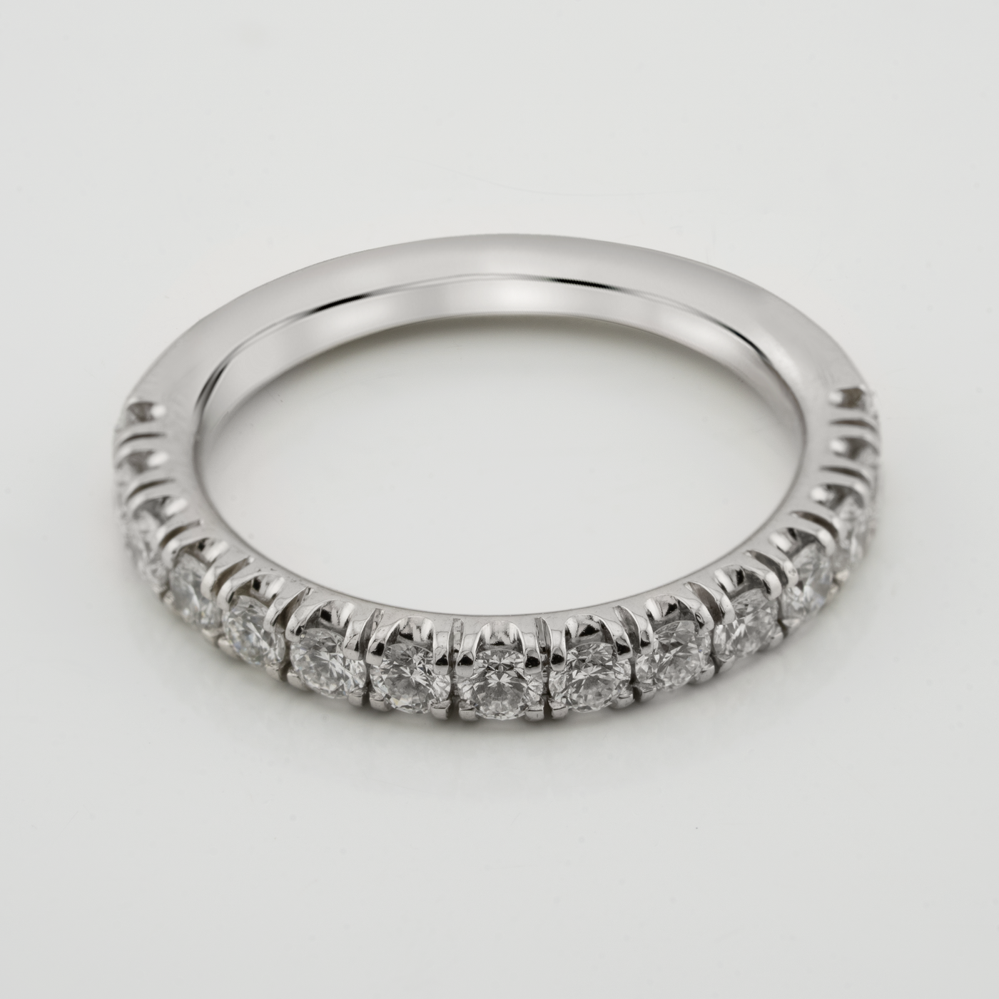 Cartier 18K White Gold Etincelle de Cartier Wedding Band, 2.6 mm width, Semi-Paved