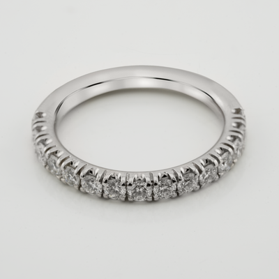 Cartier 18K White Gold Etincelle de Cartier Wedding Band, 2.6 mm width, Semi-Paved