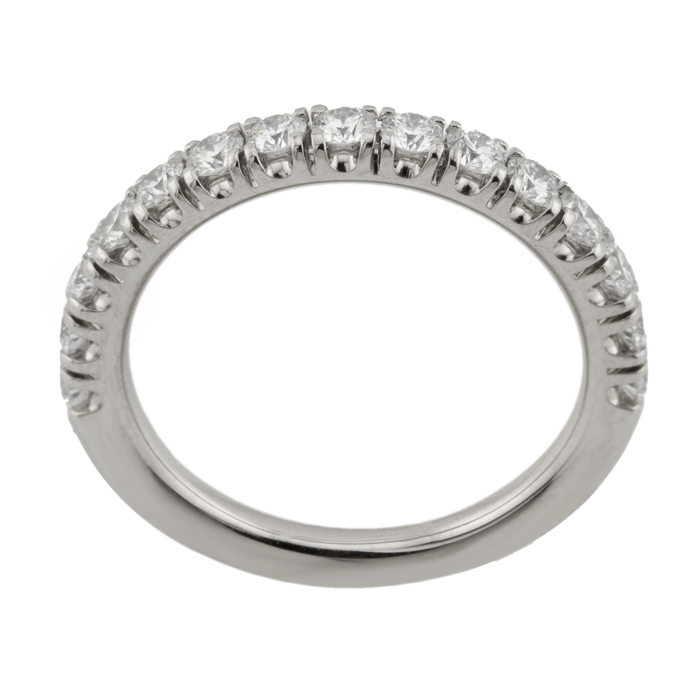 Cartier 18K White Gold Etincelle de Cartier Wedding Band, 2.6 mm width, Semi-Paved
