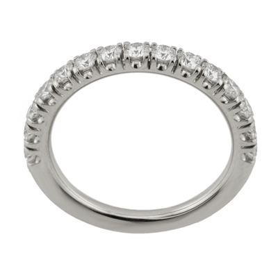 Cartier 18K White Gold Etincelle de Cartier Wedding Band, 2.6 mm width, Semi-Paved