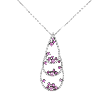 Stefan Hafner 18K White Gold Diamond & Sapphire Pendant Necklace