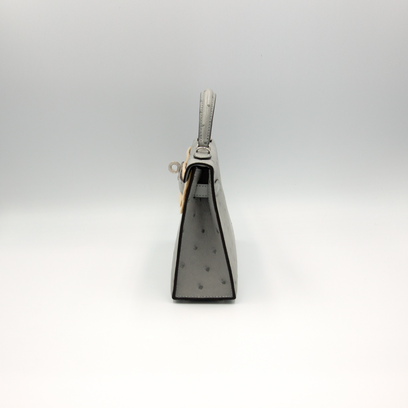 Hermes 2025 Mini Kelly 20 Sellier Blue Glacier Ostrich with Palladium Hardware