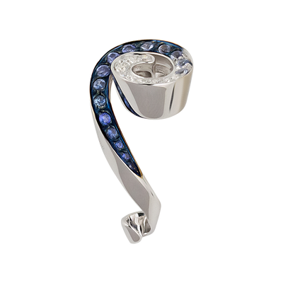IO SI 18K White Gold Diamond & Sapphire Earrings