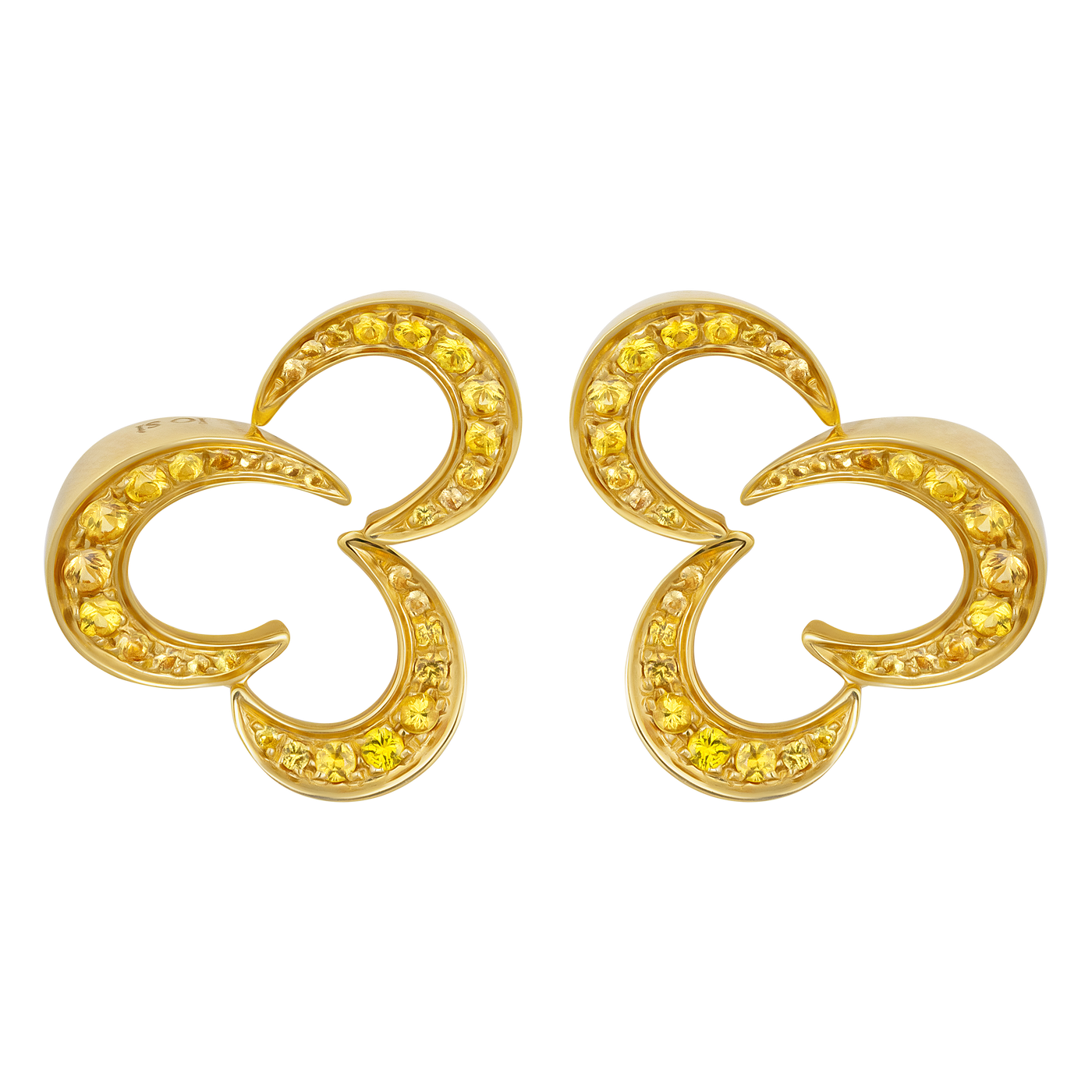 IO SI 18K Yellow Gold 2.10ctw Sapphire Earrings