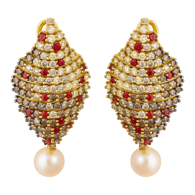 Porrati 18K Yellow Gold 6.52ctw Diamond & Sapphire Earrings