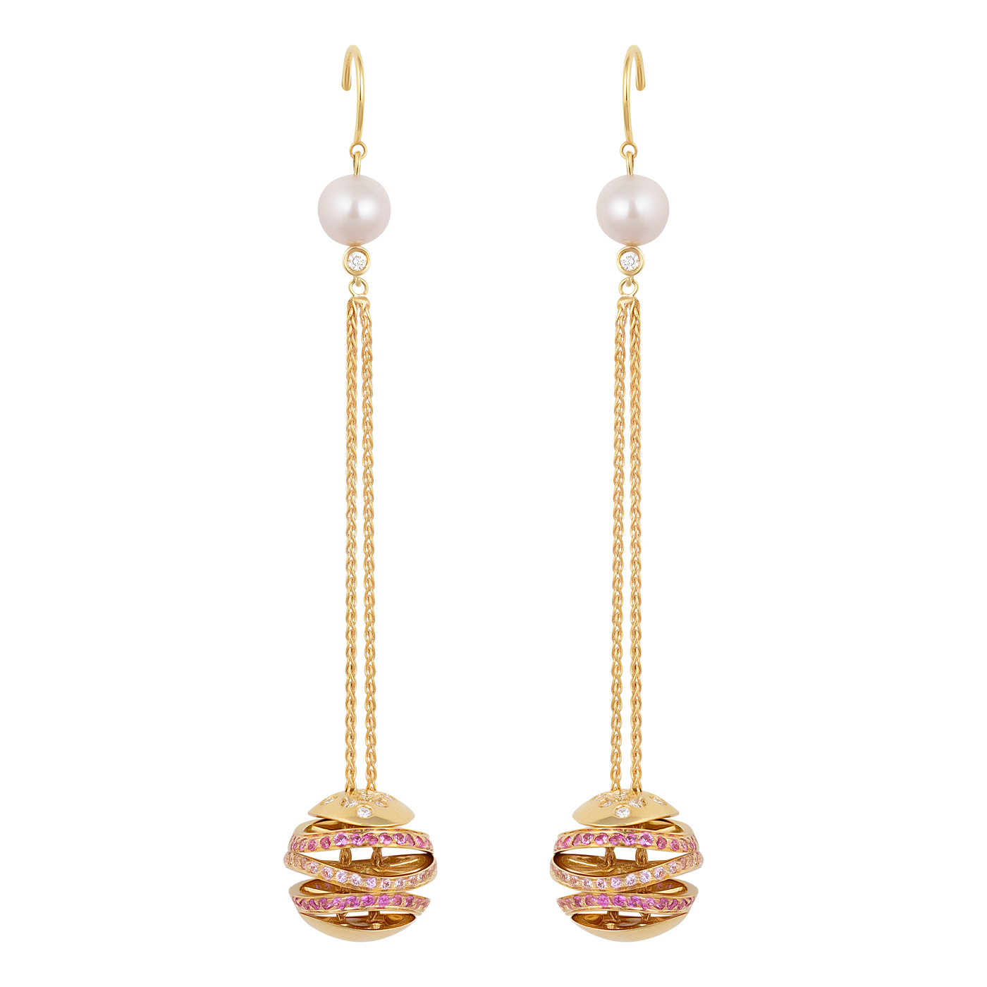 IO SI 18K Rose Gold Diamond & Sapphire Earrings
