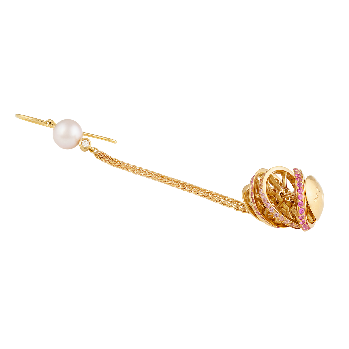 IO SI 18K Rose Gold Diamond & Sapphire Earrings