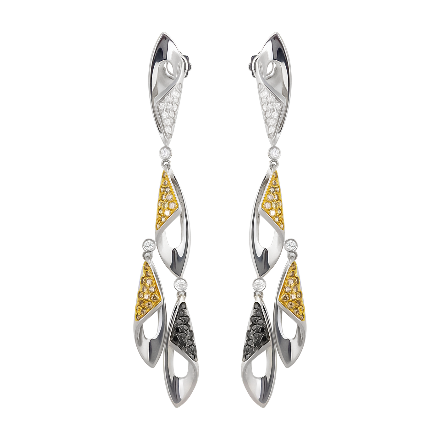 IO SI 18K White Gold 2.38ctw Diamond Earrings