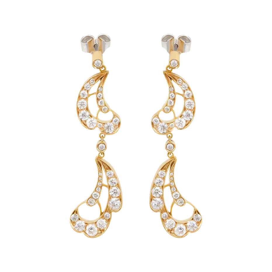 Stefan Hafner 18K Rose Gold Diamond Earrings