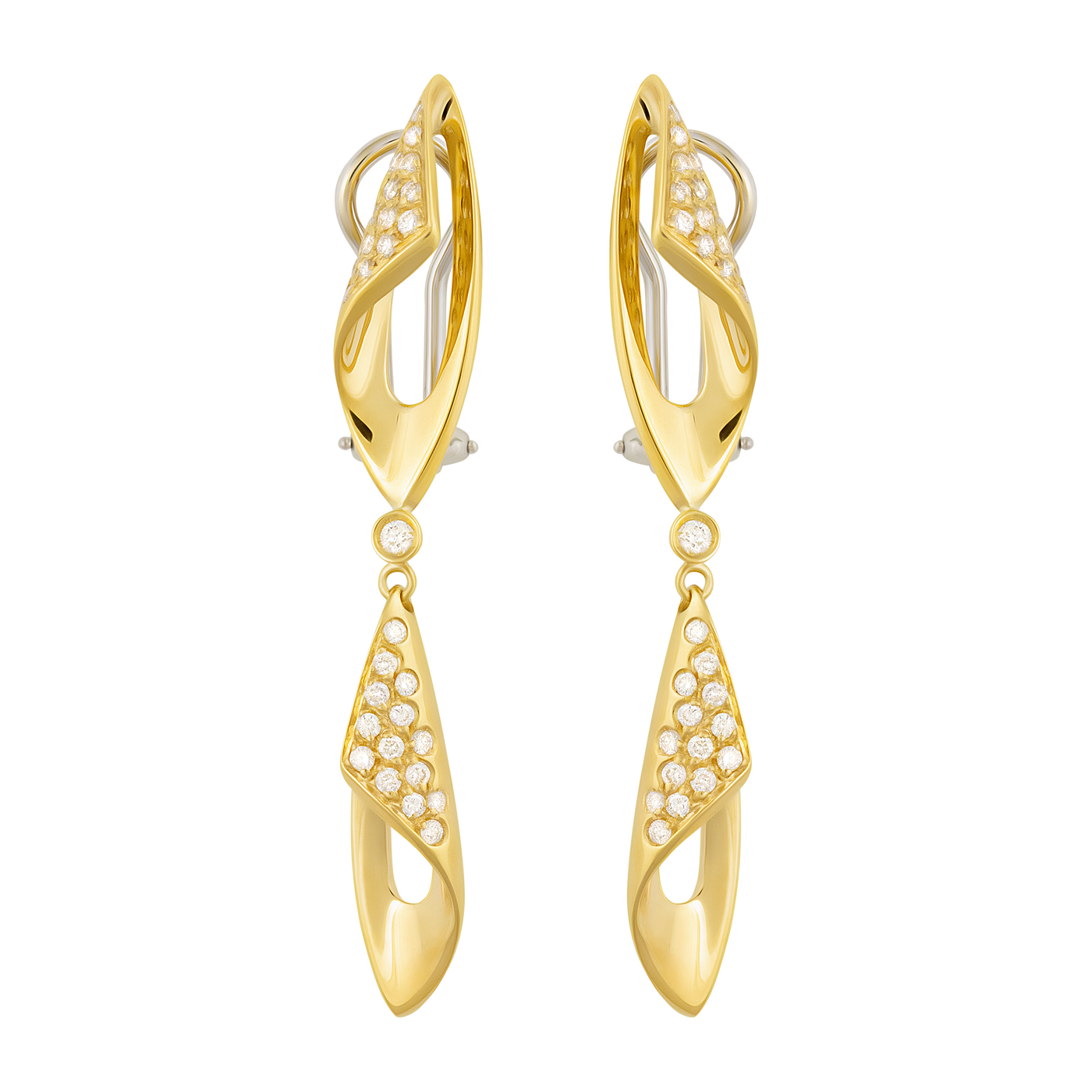 Stefan Hafner 18K Yellow Gold Diamond Earrings