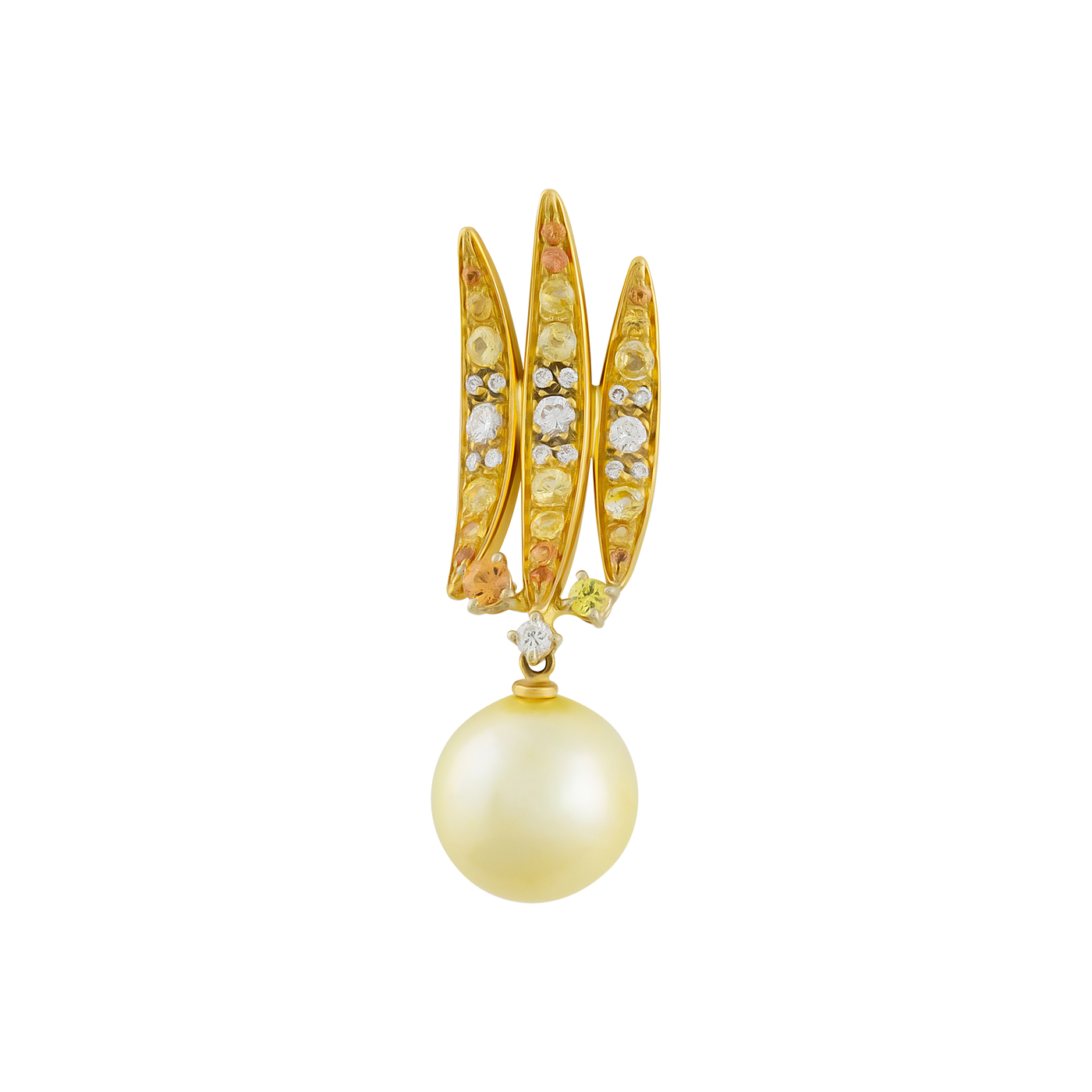 IO SI 18K Yellow Gold Diamond & Sapphire & Pearl Earrings
