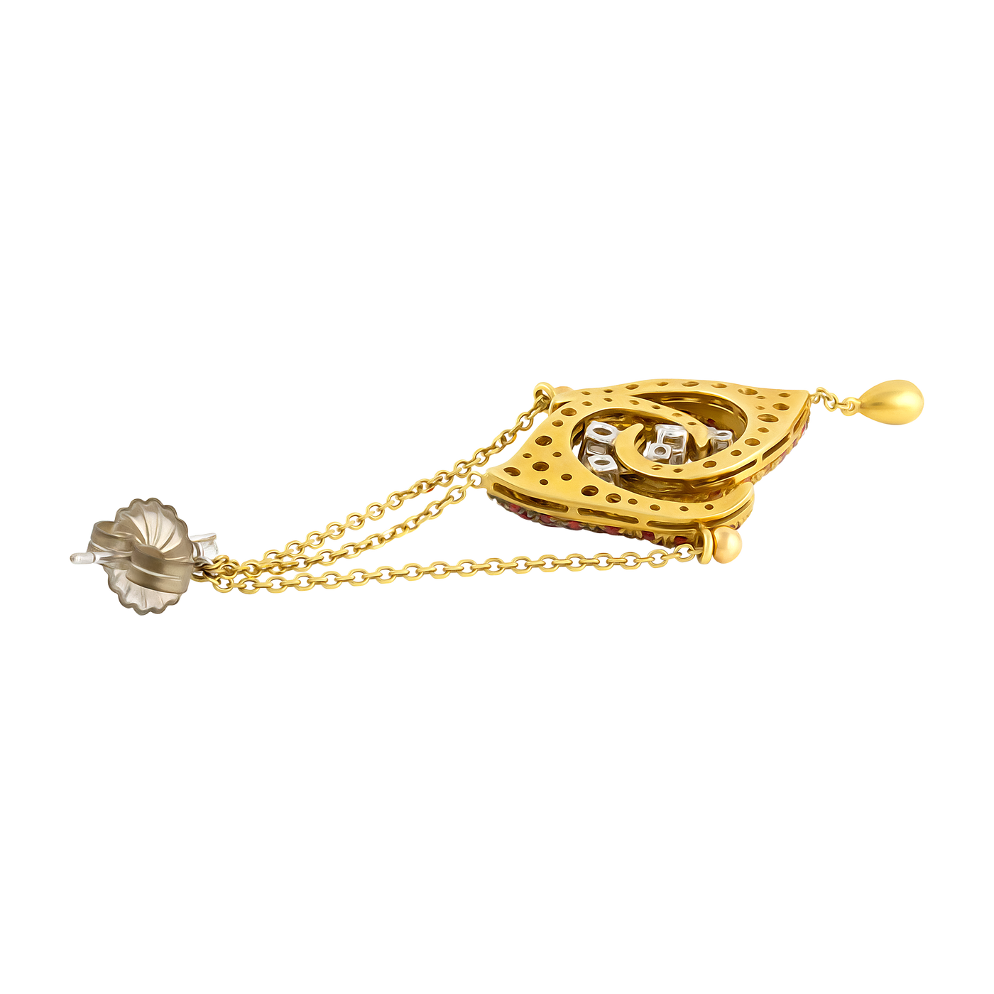 Porrati 18K Yellow Gold Diamond & Sapphire Earrings