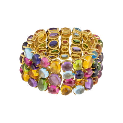 Bulgari Alegra 18K Yellow Gold Multicolored Gemstones Bracelet