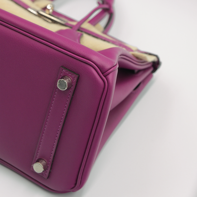 Hermes 2020 Birkin 25 Anemone Swift Retourne with Palladium Hardware