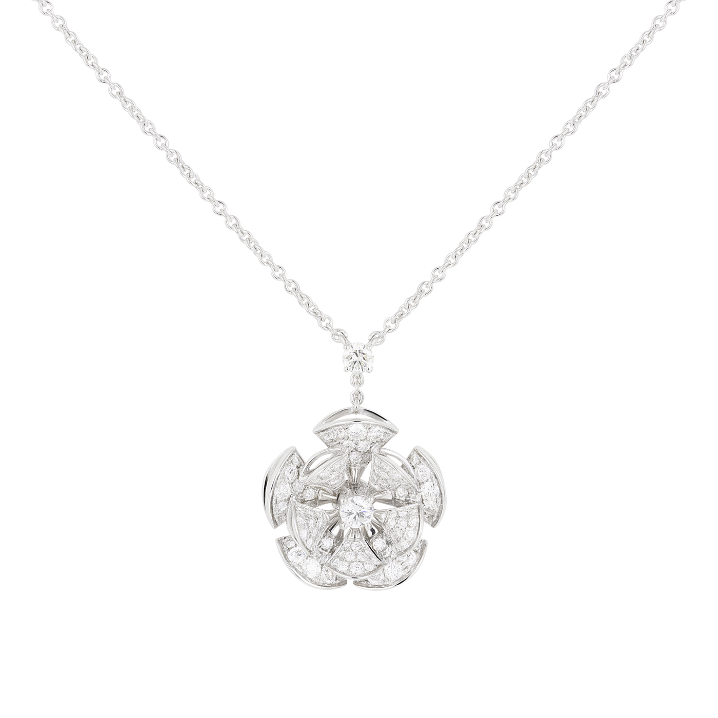 Bulgari 18K White Gold Diamond Diva's Dream Pendant Necklace