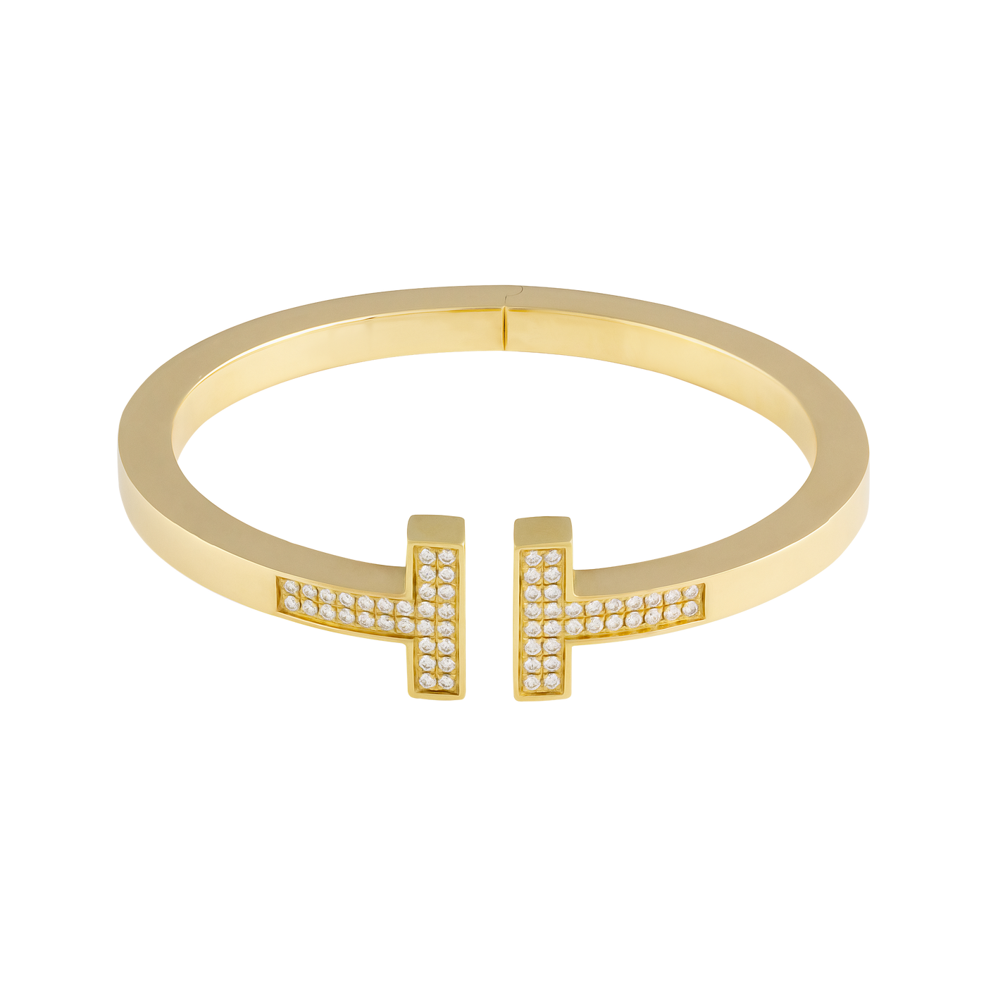 Tiffany & Co. 18K Yellow Gold Diamond T-Pave Square Bracelet
