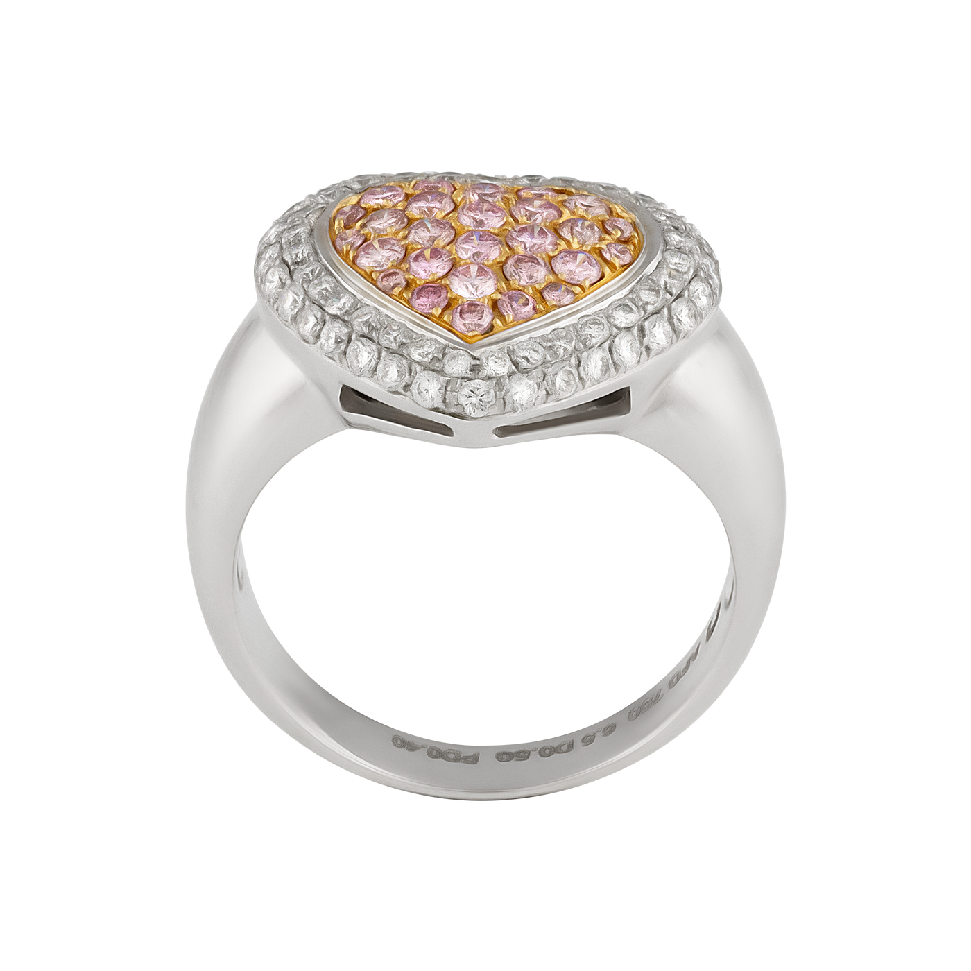 ECJ Collection 18K White Gold Diamond Heart Ring