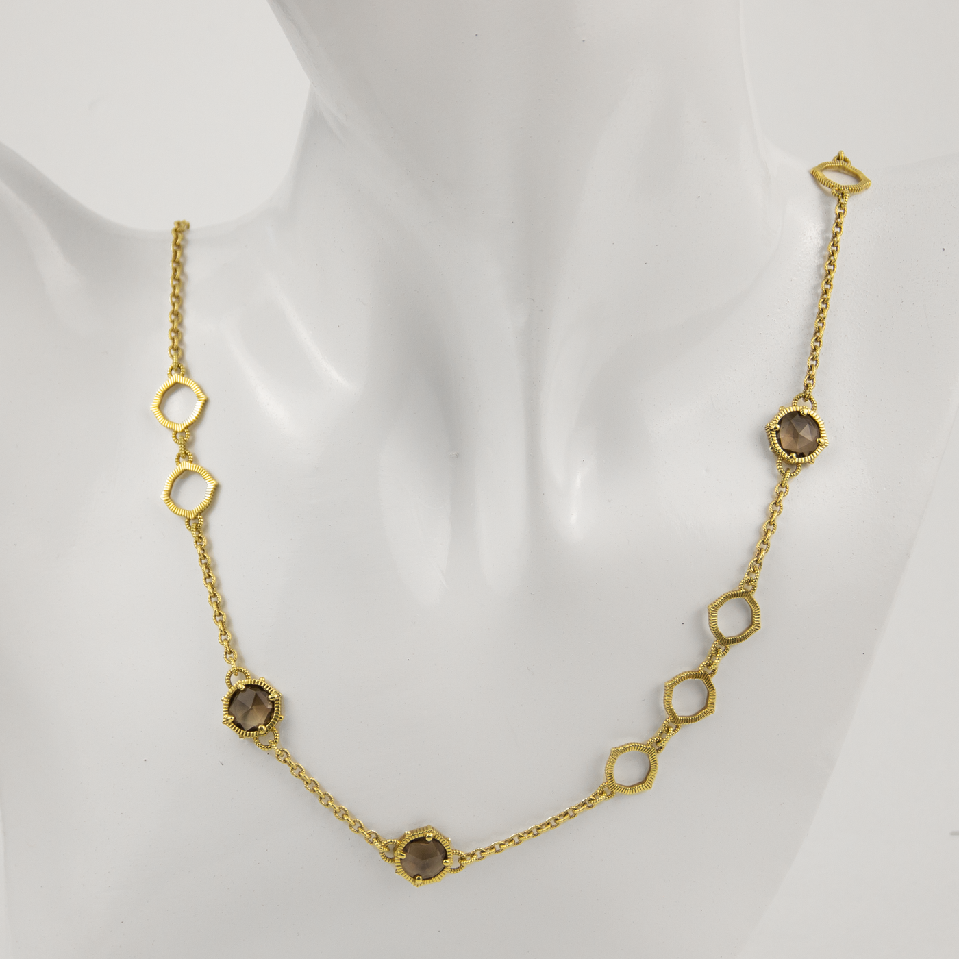 Judith Ripka 18K Yellow Gold Quartz Necklace