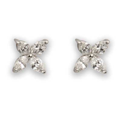 Tiffany & Co. "Victoria" Platinum Diamond Earrings