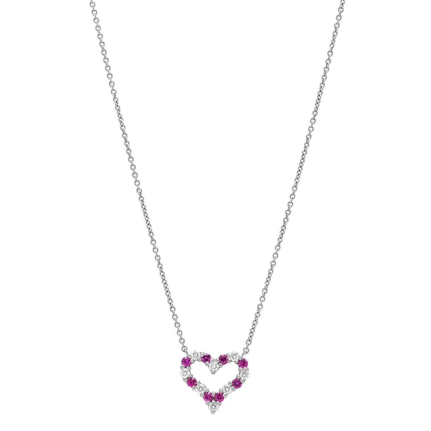 Tiffany & Co. Diamond and Sapphires Heart Necklace in Platinum