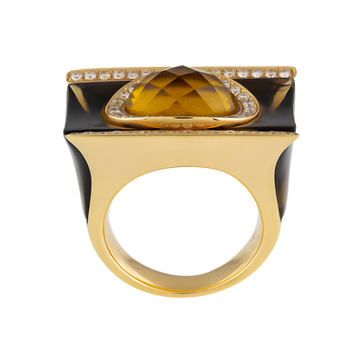 ECJ Collection 18K Rose Gold Diamond & Citrine Ring
