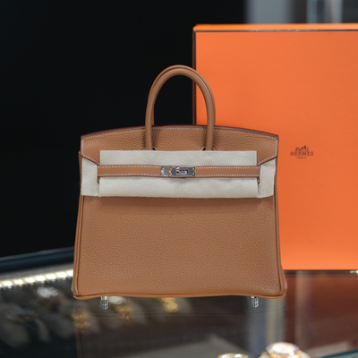 Hermes 2025 Birkin 25 Gold Togo with Palladium Hardware