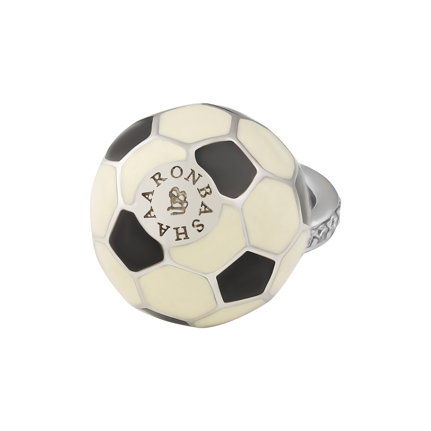 Aaron Basha 18K White Gold Diamond Soccer Ball Charm