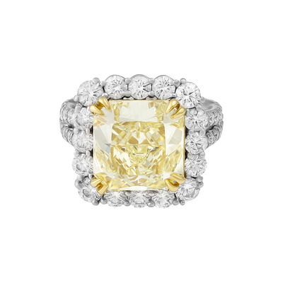 ECJ Collection Platinum Yellow & White GIA Diamonds Ring