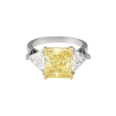 ECJ Collection Platinum Yellow & White GIA Diamonds Ring