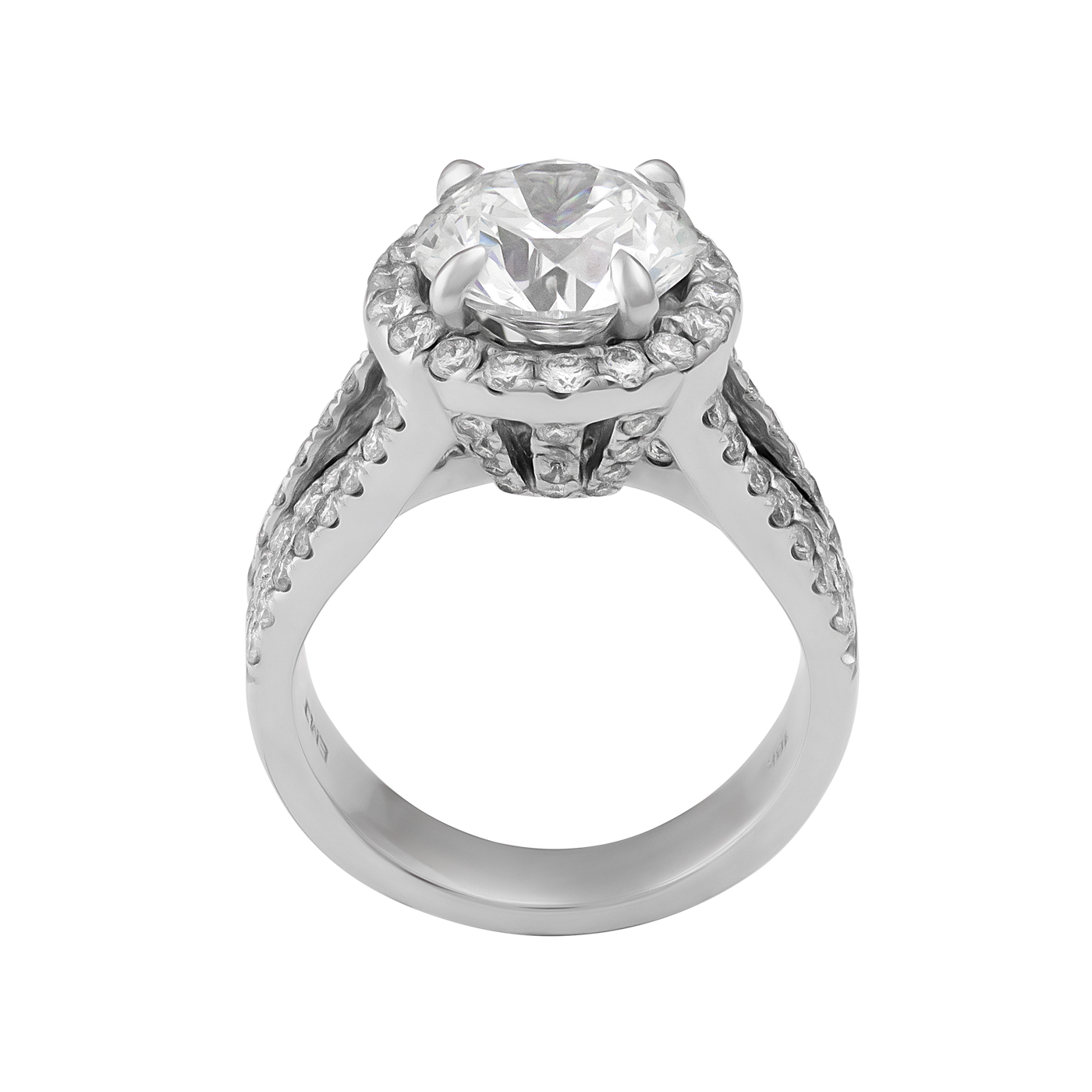 ECJ Collection 18K White Gold 3.01ct GIA Diamond Pave Ring
