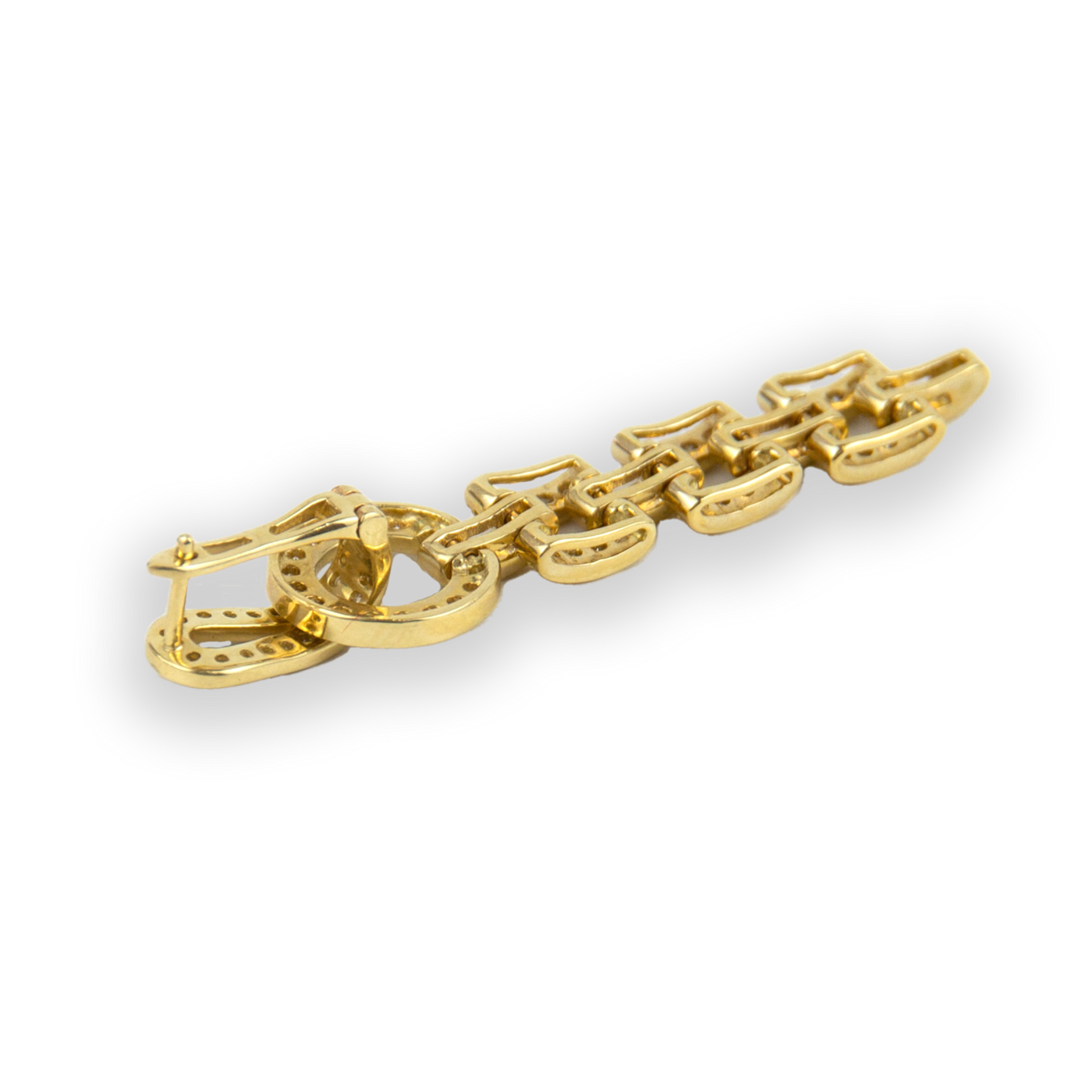 ECJ Collection 14K Yellow Gold 1.85ctw Diamond Link Drop Earrings