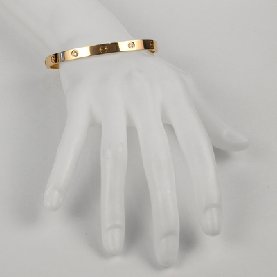 Cartier 18K Rose Gold Love Bracelet with 4 Diamonds