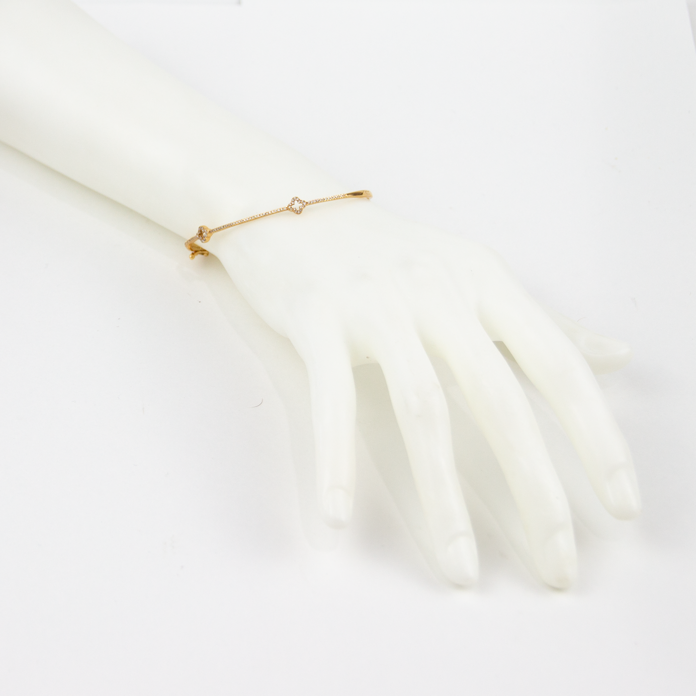 ECJ Collection 18K Rose Gold Diamond 2-Flower Bracelet 0.24ct. tw
