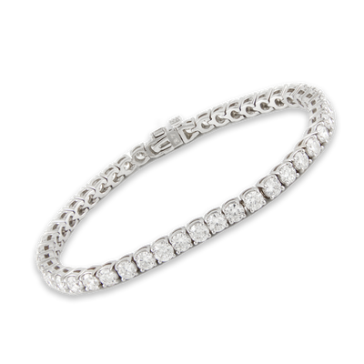 ECJ Collection 18K White Gold 9.00ctw Diamond Tennis Bracelet