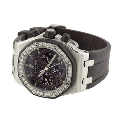 Audemars Piguet Royal Oak Offshore 26048SK.ZZ.D066CA.01 Lady Stainless Steel Plum Dial Diamond Bezel