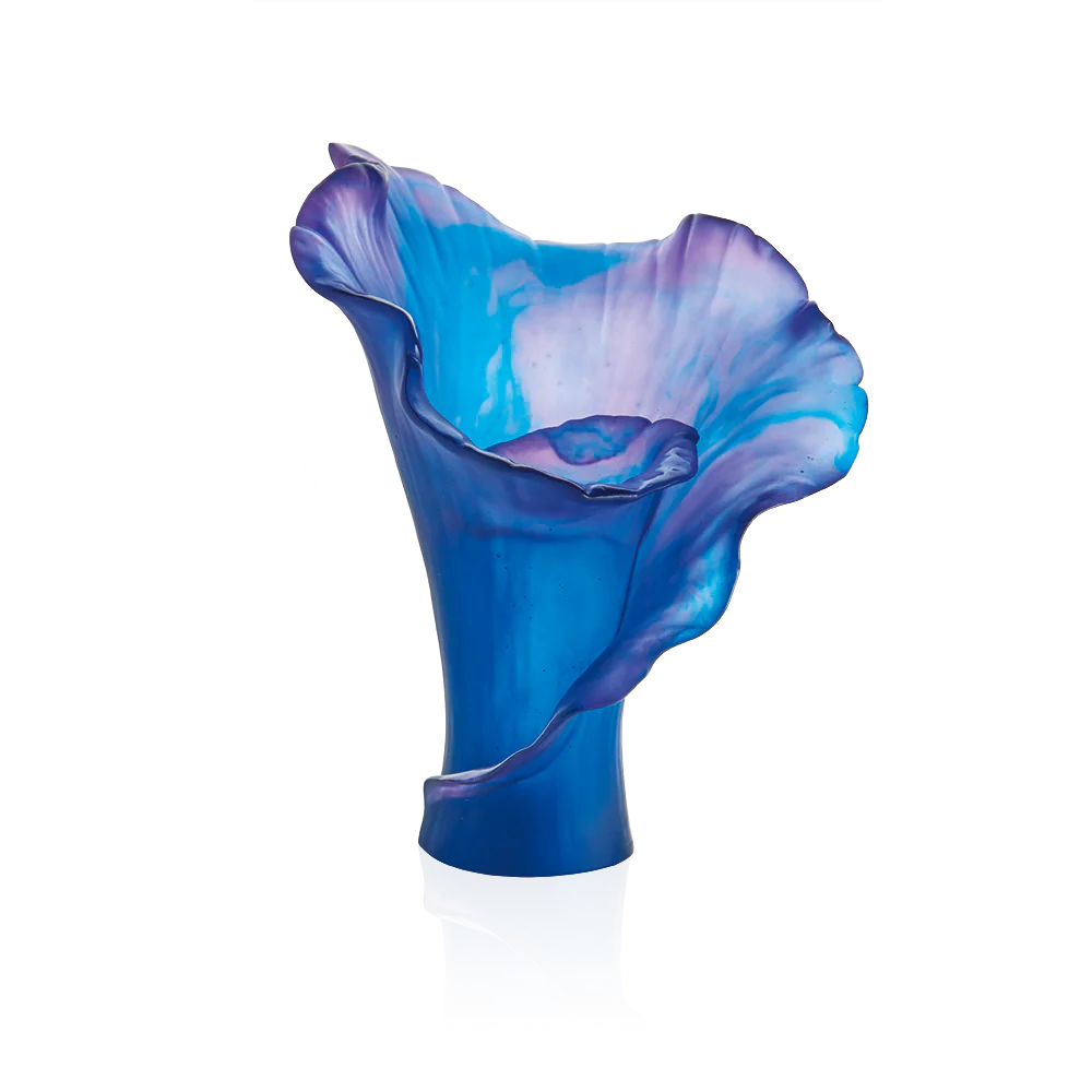 Daum Arum Bleu Nuit Vase, Medium