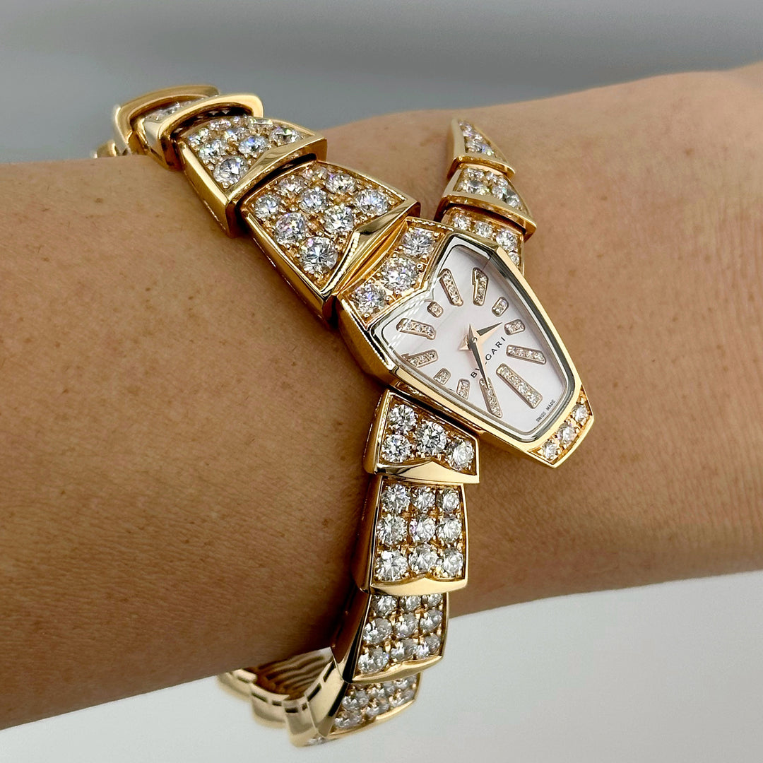 Bulgari Serpenti 18K Rose Gold with Diamonds – East Coast Bulgari Serpenti 18K Rose Gold with Diamonds – East Coast