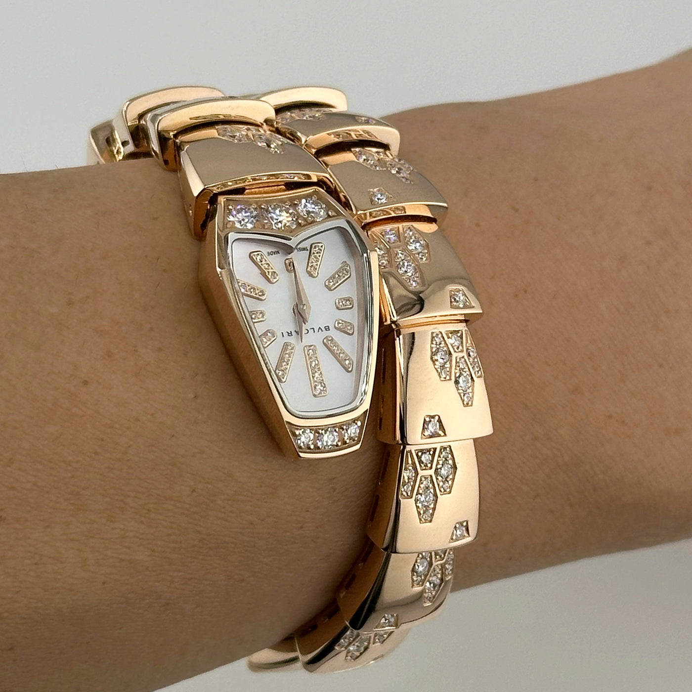 Bulgari Serpenti Tubogas 18K Rose Gold with Diamonds