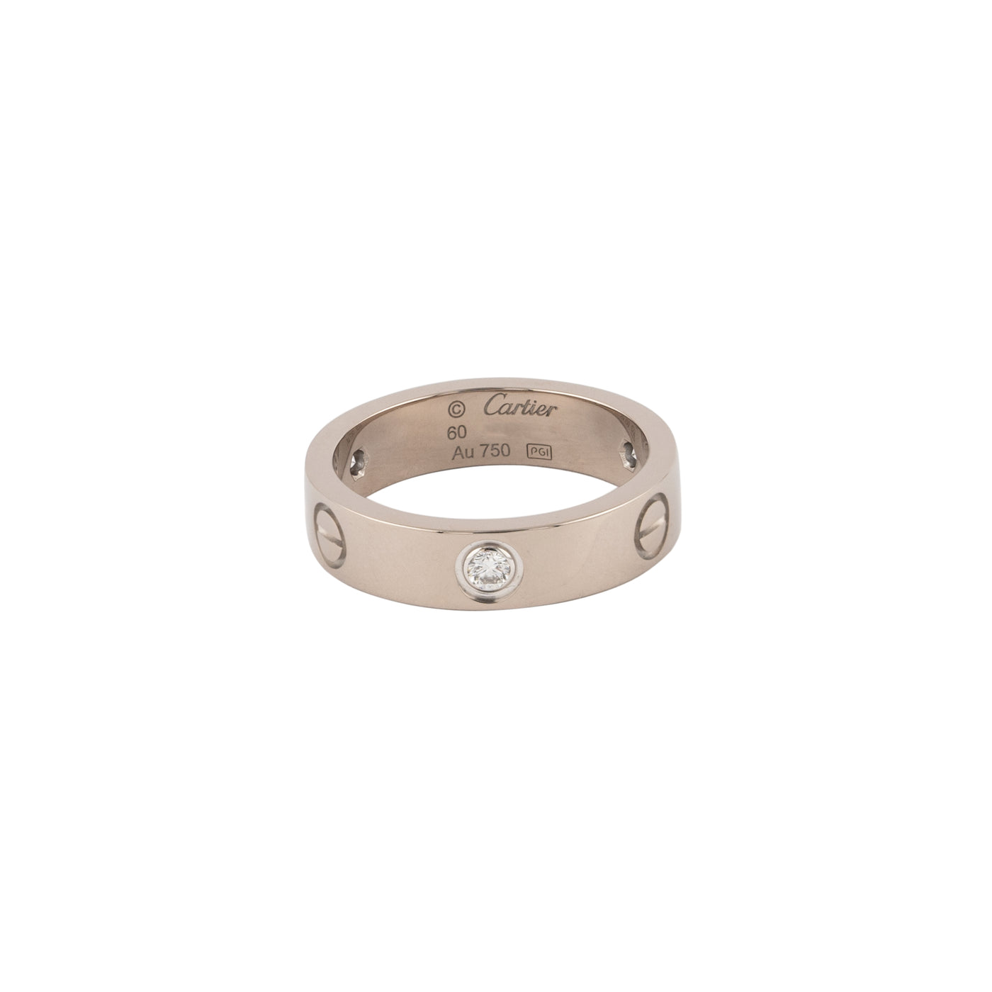 Cartier 18K White Gold Love Ring, 3 Diamonds