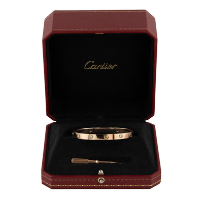 Cartier 18K Rose Gold Love Bracelet with 4 Diamonds