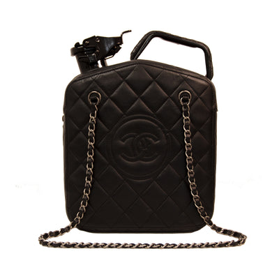 Chanel Lambskin Dubai by Night Gas Black Tank Bag